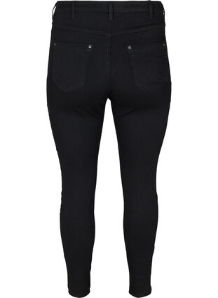 Cropped Amy jeans med høyt liv og glidelås, Black, Packshot image number 1
