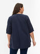 FLASH - Bluse i bomull med halvlange ermer, Navy Blazer, Model image number 1
