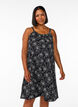 Midi strap dress in organic cotton, Svart, Model image number 0