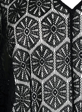 Zizzi Kaftanstrandkjole med hullmønster, Black, Packshot image number 2