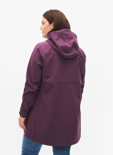 Kort softshell jakke med lommer, Hortensia, Model image number 1