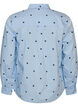 Skjorte med broderte blomster, Bl&aring;, Packshot image number 1