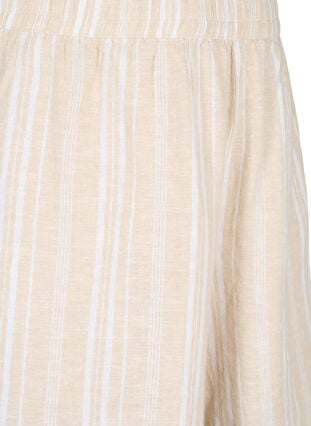 Stripete shorts i en blanding av lin og viskose, Beige White Stripe, Packshot image number 2