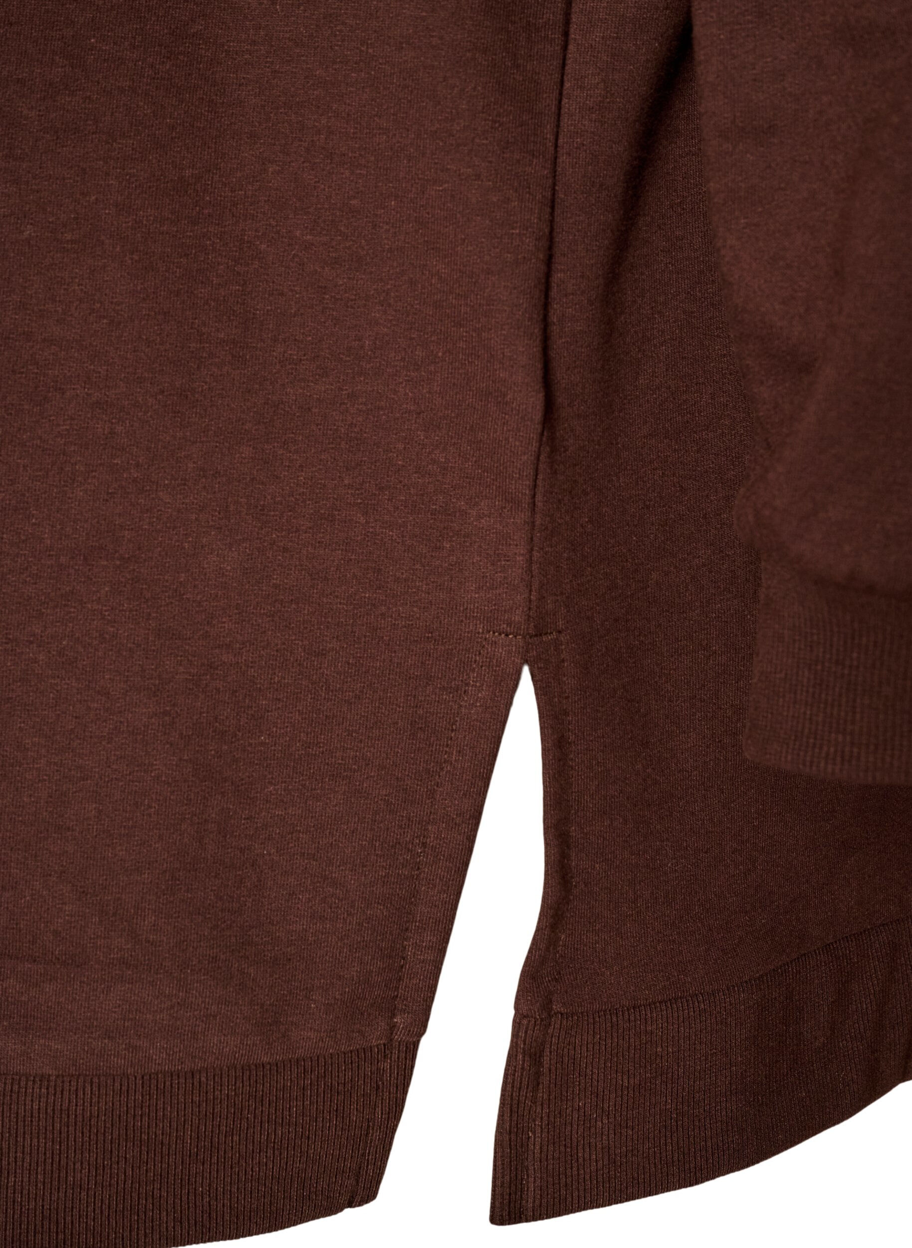 ZizziHettegenser med frott&eacute;tekstmotiv, Brun, Packshot image number 3