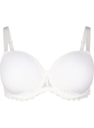 Formstøpt BH med blondedetaljer, Bright White