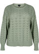 Langermet strikket bluse med et åpent mønster, Green Bay, Packshot image number 0