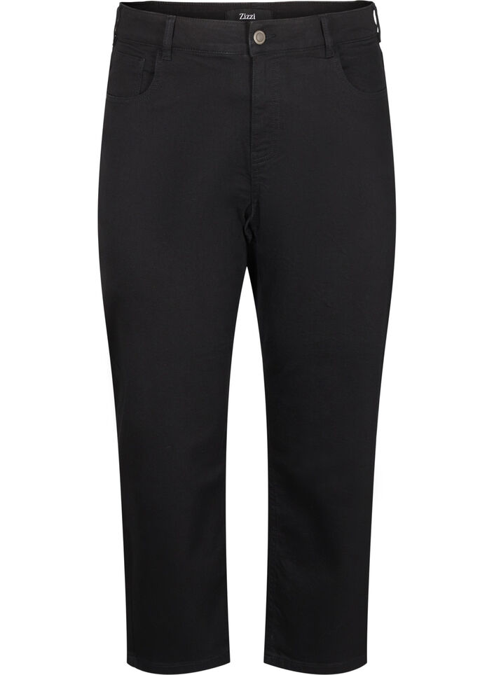 Cropped Vera jeans med straight fit, Svart, Packshot image number 0