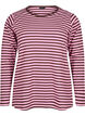 Stripete bluse med lange ermer, Rosa, Packshot image number 0