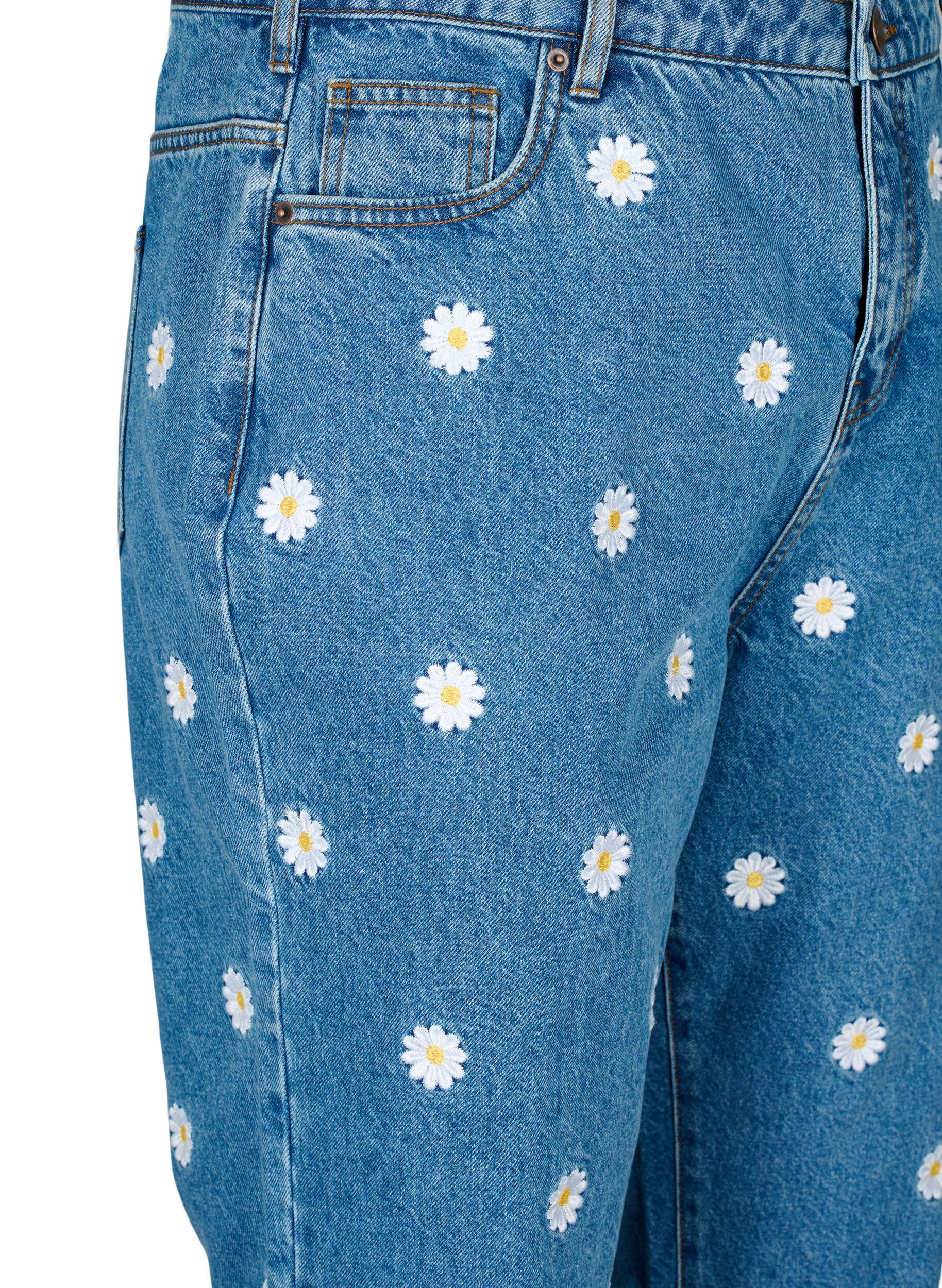 Zizzi H&oslash;y midje Gemma jeans med tusenfryd, Bl&aring;, Packshot image number 2