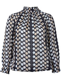 Mønstrete bluse med smock