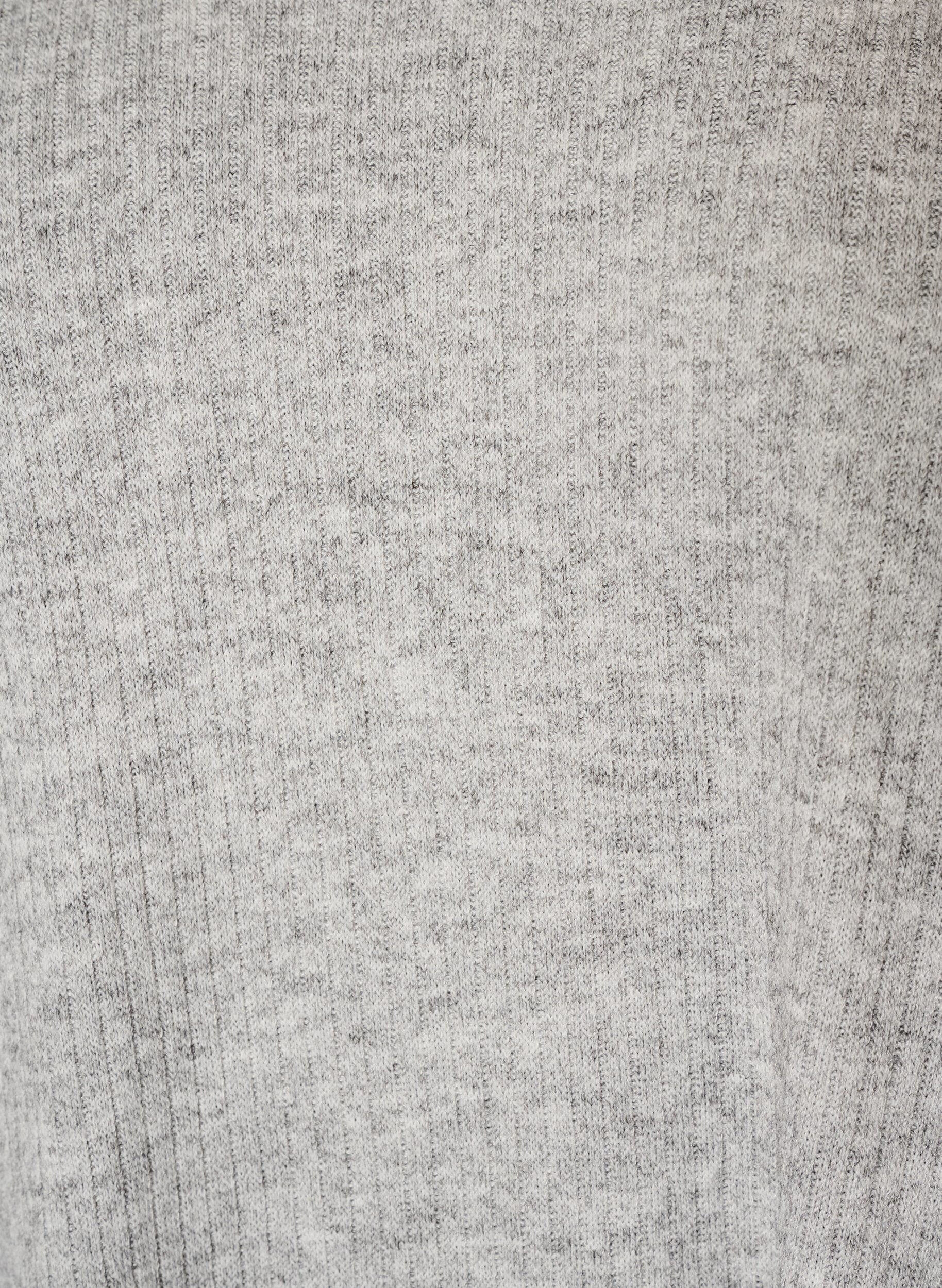 ZizziBluse i jersey med ribbet tekstur og V-hals, Gr&aring;, Packshot image number 2