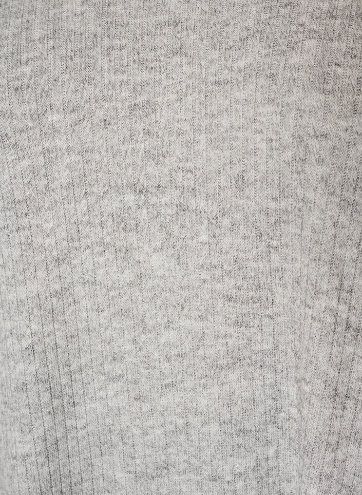Bluse i jersey med ribbet tekstur og V-hals, Gr&aring;, Packshot image number 2