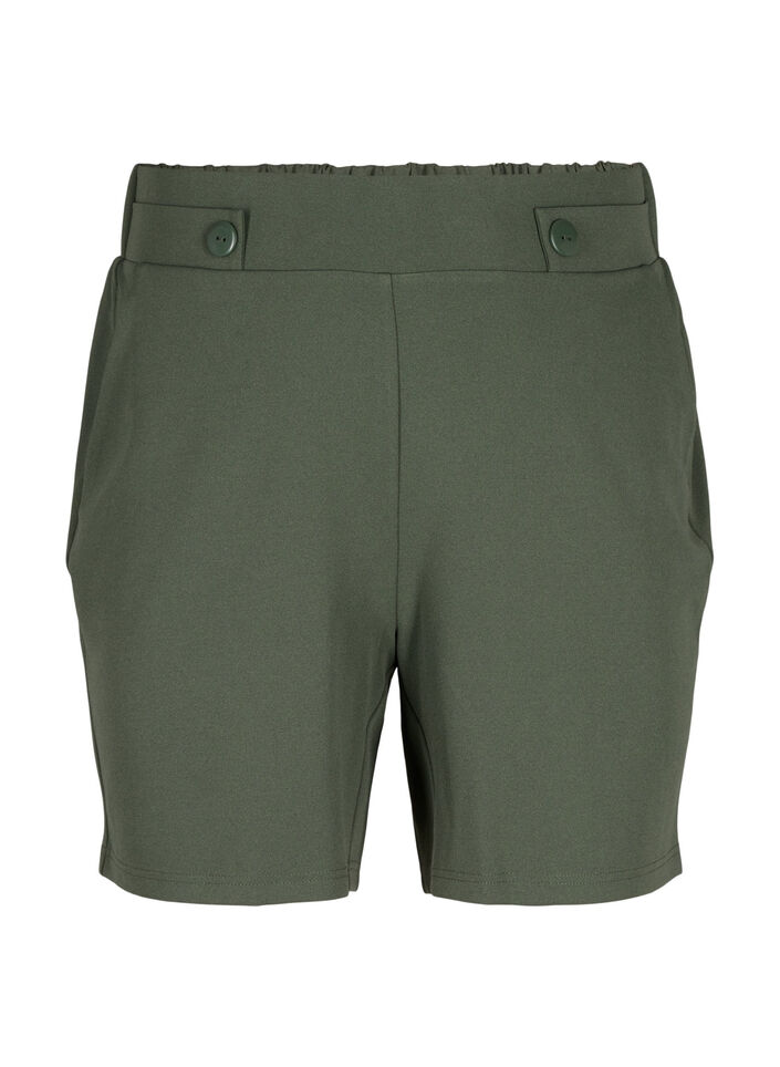 Shorts med lommer og løs passform, Grønn, Packshot image number 0