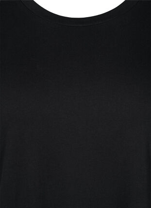 Kortermet bomullskjole med frynser, Black, Packshot image number 2