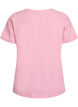Ensfarget basis t-skjorte i bomull, Rosa, Packshot image number 1