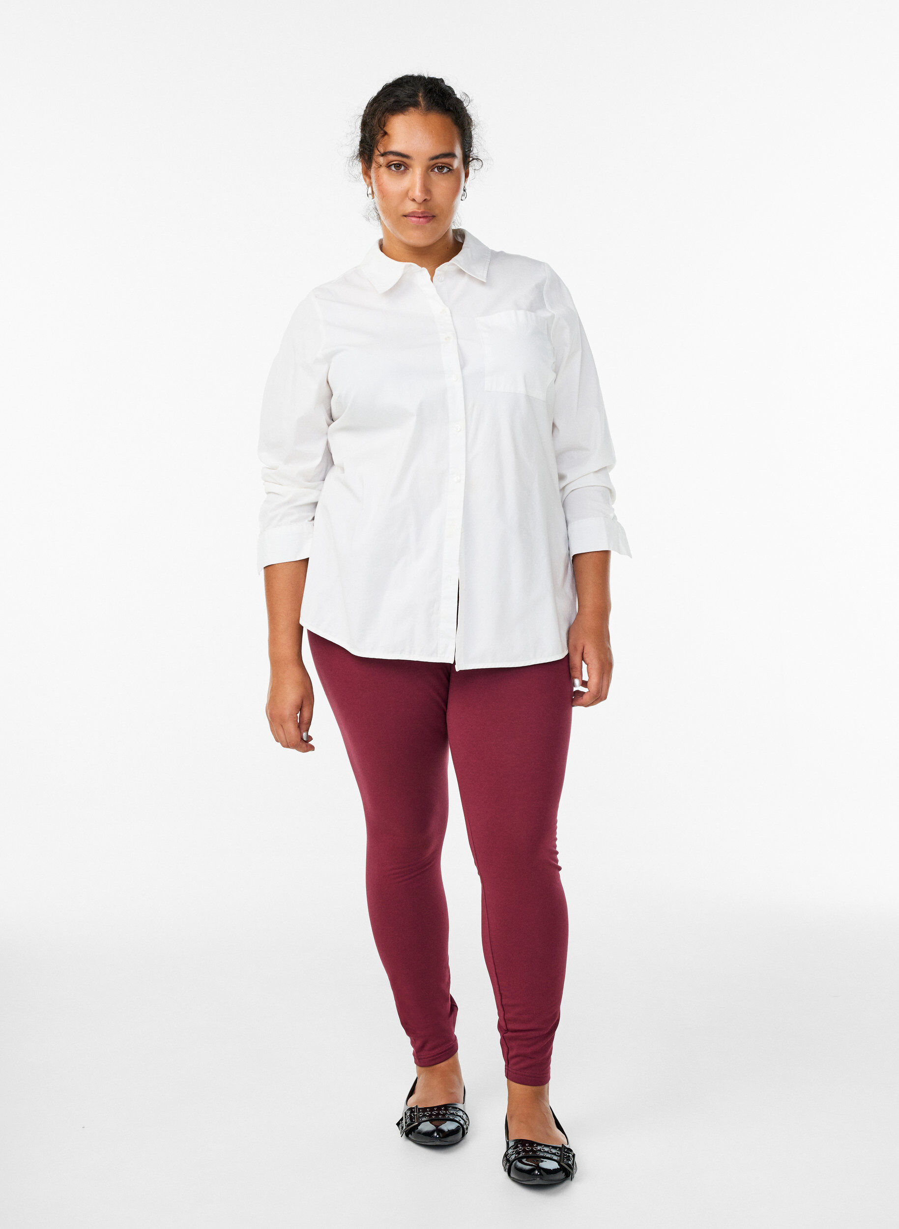 ZizziF&ocirc;ret tights i bomull, M&oslash;rk Bordeaux, Model image number 1
