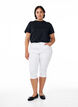 Slim fit Army caprijeans med høy midje, Hvit, Model image number 0