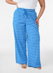 Stripete pyjamasbukser med h&oslash;y midje og vide ben, Bl&aring;, Model image number 2