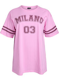 Sporty oversized college T-skjorte, Bonbon w. Milano