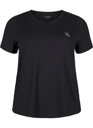 Trenings-T-skjorte med smal passform og rund hals, Black