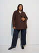 Kort k&aring;pe med dobbeltradede knapper, Brun, Model image number 1