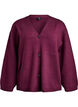 Cardigan med v-hals og vide ermer, Mørk Bordeaux, Packshot image number 0