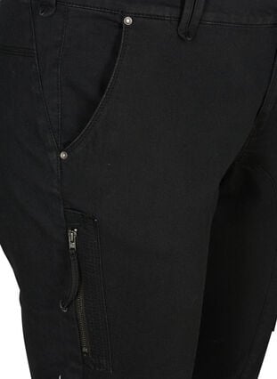 Zizzi Slim fit caprijeans med lommer, Svart, Packshot image number 2