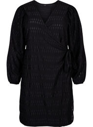 Omslagskjole med lange ermer, Black