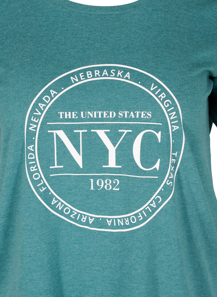 Melert T-skjorte med trykk, Pacific Mel., Packshot image number 2