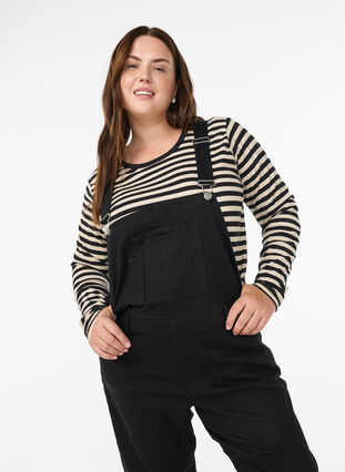 Zizzi Denim snekkerbukse, Black, Model image number 2