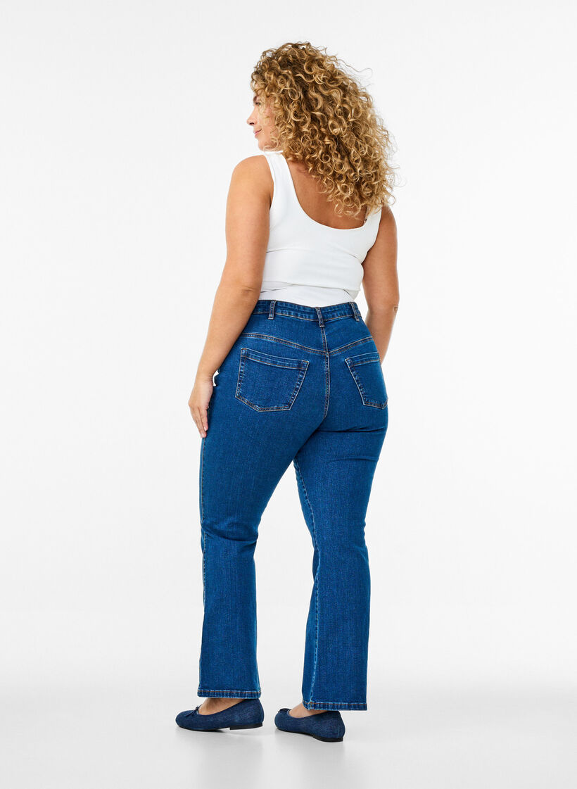 Ellen bootcut jeans med høy midje, Blå, Model image number 1