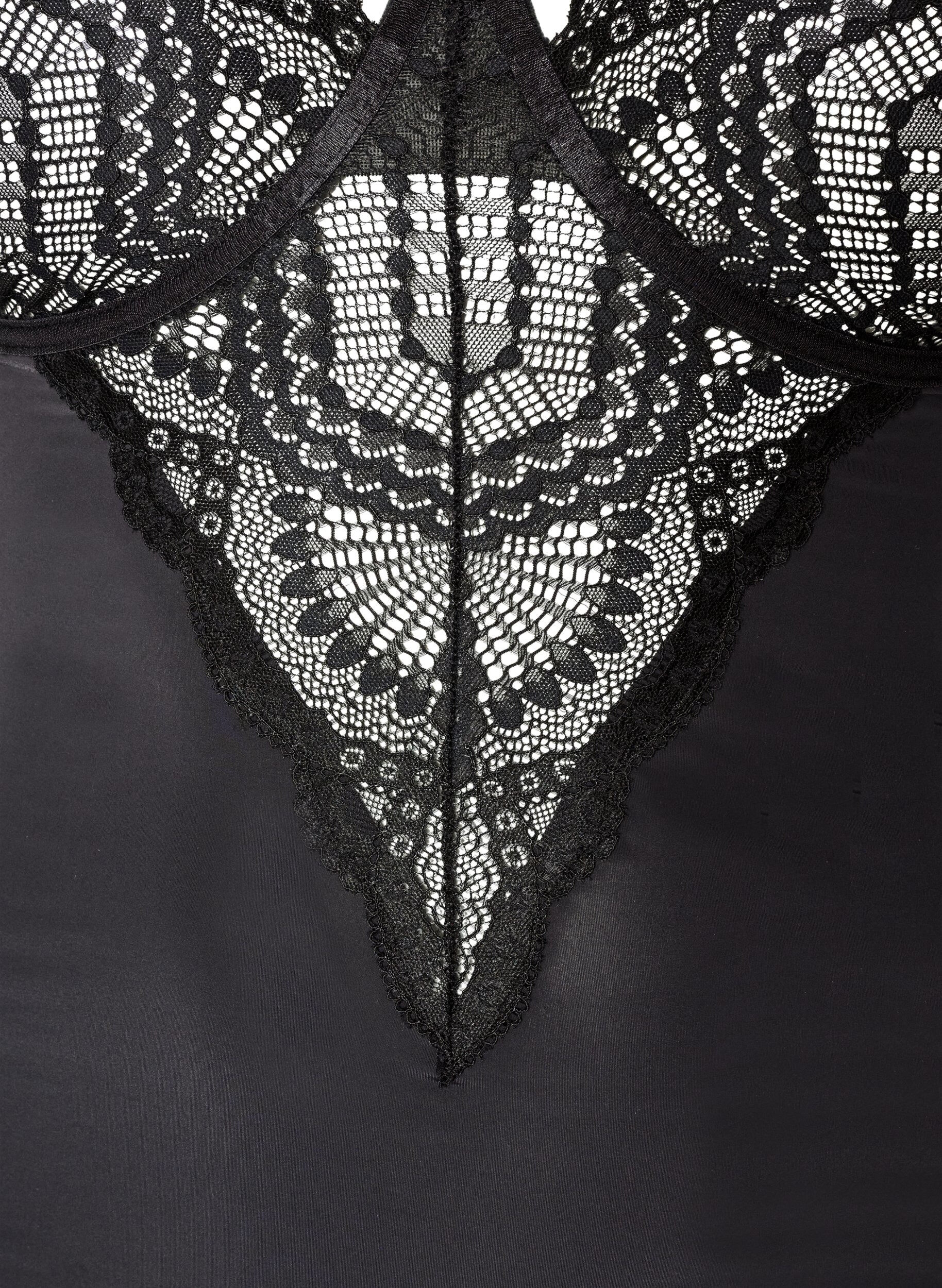 ZizziUnderwired blondebody med stroppdetalj, Svart, Packshot image number 2