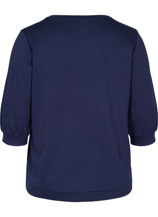 Bluse med 3/4-ermer, Navy Blazer, Packshot image number 1