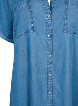 Kortermet skjortekjole i lyocell (TENCEL™), Medium Blue Denim, Packshot image number 2