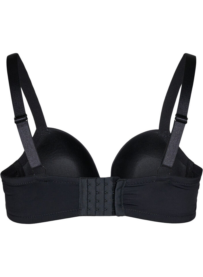 Formstøpt BH med kryssdetaljer, Svart, Packshot image number 1