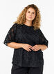 Bluse med harlekinmønster, Black, Model image number 0