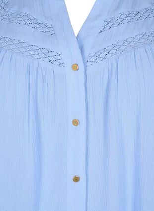 Ermeløs bluse i viskose med heklede detaljer, Serenity, Packshot image number 2