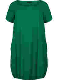Kortermet kjole i bomull, Verdant Green