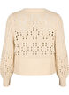 Strikket cardigan med bånd og hullmønster, Birch, Packshot image number 1