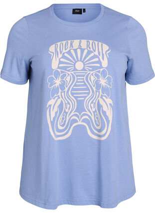 Zizzi T-skjorte med retrotrykk, Infinity w. Rock, Packshot image number 0