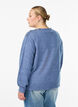 Strikket bluse med knappdetalj, Blå, Model image number 2