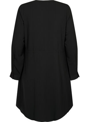 Kjole med blonder i midjen, Black, Packshot image number 1