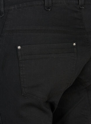 Zizzi Slim-fit capri-jeans med lommer, Svart, Packshot image number 3