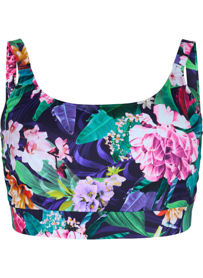 Bikinitopp med regulerbare skulderstropper, Flower Print, Packshot image number 0