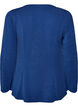 Jersey bluse med ribbet tekstur og A-linje passform, Bl&aring;, Packshot image number 1
