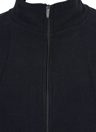 Fleecejakke med lommer og glidelås, Black, Packshot image number 2