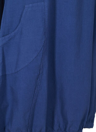 Kortermet kjole i bomull, Twilight Blue, Packshot image number 3