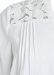 Bluse i bomullsmusselin med broderte detaljer, Hvit, Packshot image number 3