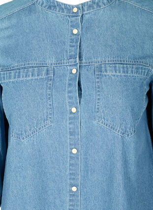 Lang denimskjorte i bomull, Blue denim ASS, Packshot image number 2