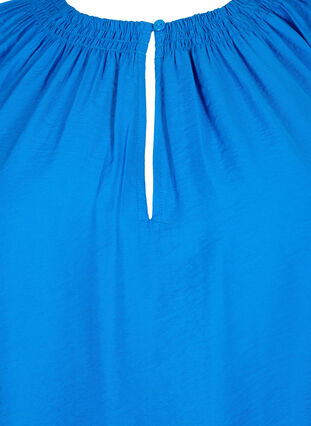 A-formet viskose bluse med 3/4-ermer, Strong Blue, Packshot image number 2